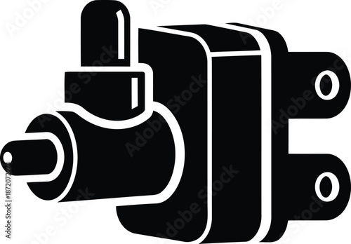 Automotive ignition coil isolated on white background, Vector