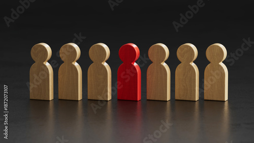 Red Stands Out: Among Light Figures in a Line