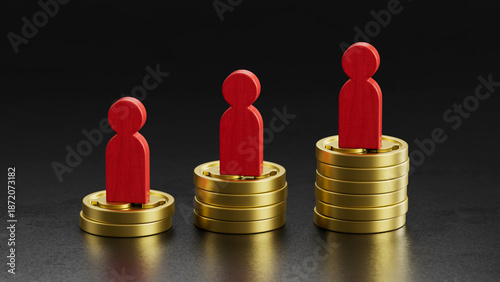 Red on Coins: Shorter Stacks Stand Beside