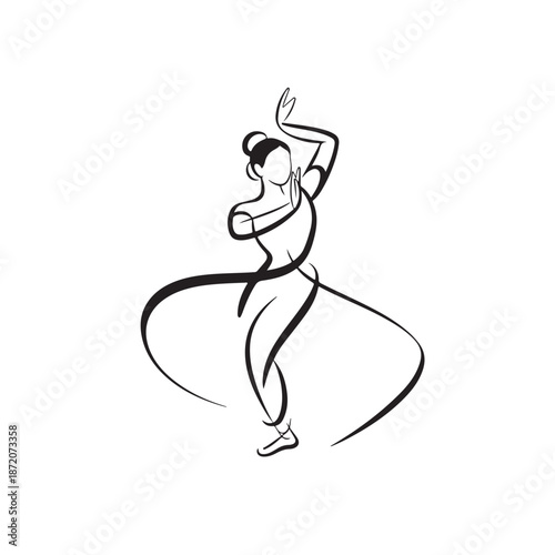 vector illustration of a woman classical dancer