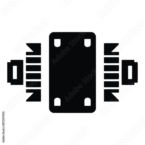 Symmetrical gear mechanism isolated on white background, Vector