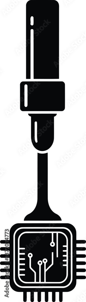 Obraz premium Microchip installation tool isolated on white background, Vector