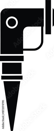 Black and white tattoo machine isolated on white background, Vector