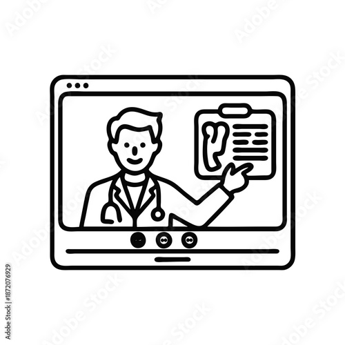 Online Medical Consultation Line Icon