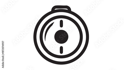 A stopwatch icon illustration on a white background viewed from the front