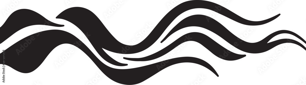 Obraz premium Black wavy lines on white background abstract design element