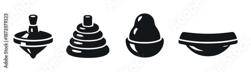 Silhouette of four geometric shapes against gradient background