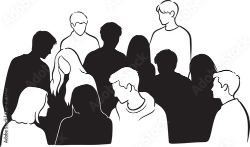 Diverse group of people standing together in unity and support