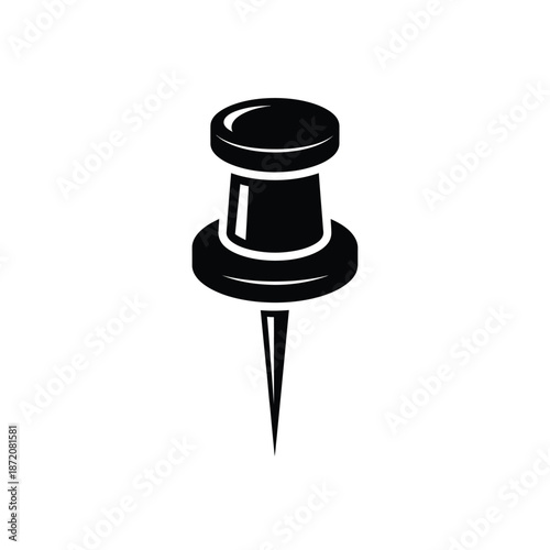 Simple black push pin for notes and reminders