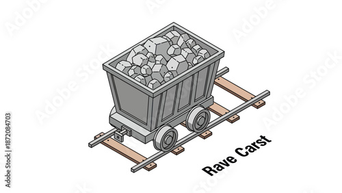 Illustration of a Rave Cart with Rocks.