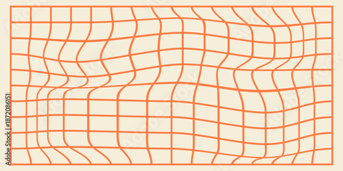 Abstract wavy orange lines on white background