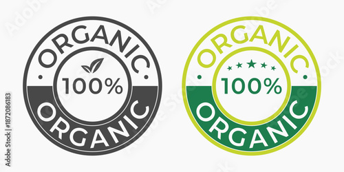 Certified organic labels in black and green