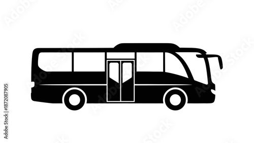 Vector illustration of a bus viewed from the side on a white background