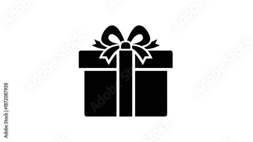 Gift box with a bow illustration on a plain white background