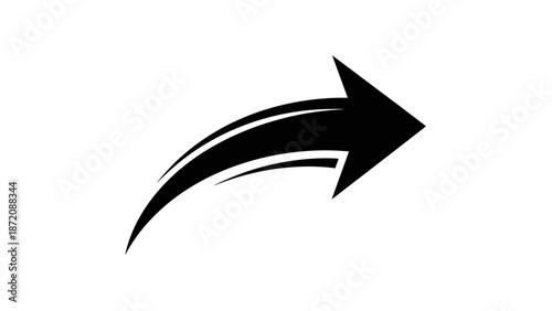 Vector arrow icon pointing to the right direction symbolizing forward movement and direction