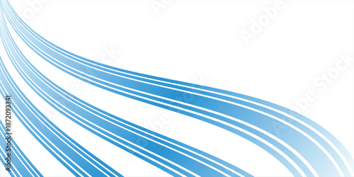 Swoosh blue wave lines over white background. Vector illustration