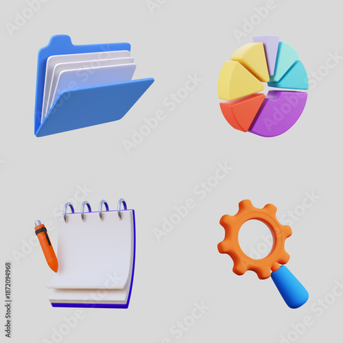 3D Data Analytics Icon Set

Business Analysis 3D Icons

Productivity & Settings Icons

Office Management Icon Pack