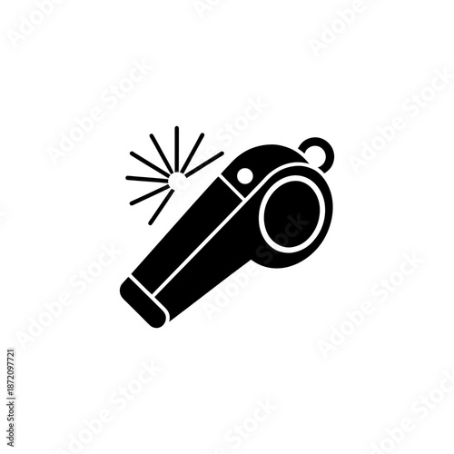 Simple Party Whistle Prank Icon in Minimal Black Outline Design Vector illustration