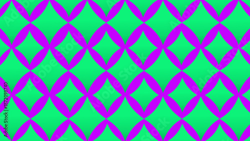 seamless geometric motif with purple diamond shapes over a vivid green gradient. Perfect for dynamic backgrounds in digital art, presentations, websites, and branding projects