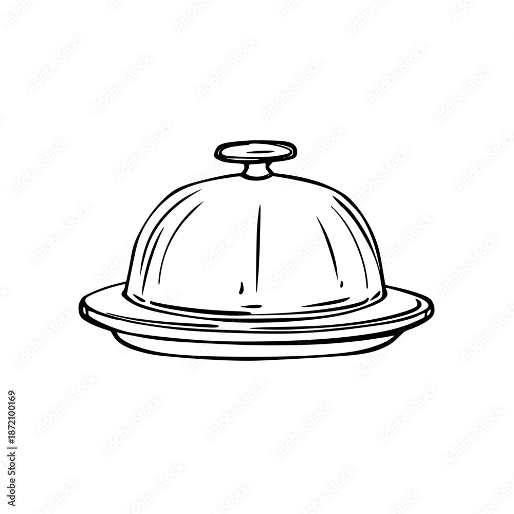 Fototapeta premium Elegant Copper Butter Dish | Clean, isolated vector art for creative projects.