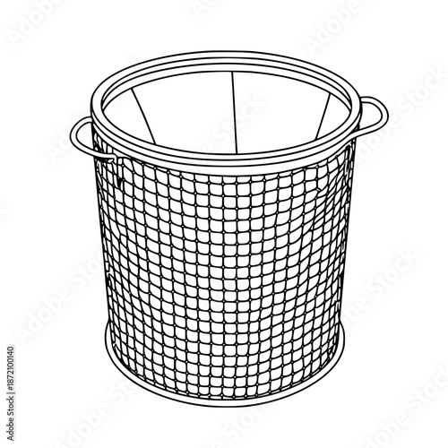 Vintage Chic Laundry Basket | Clean, isolated vector art for creative projects.