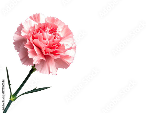 Close-up of a delicate pink carnation bloom with a dark background