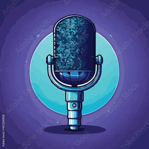 Vintage Microphone Illustration - A Classic Symbol of Voice and Communication.