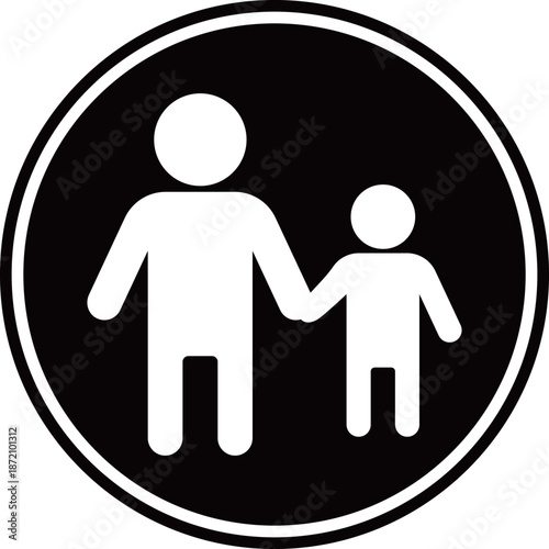 歩行者等専用標識のアイコン　モノトーン