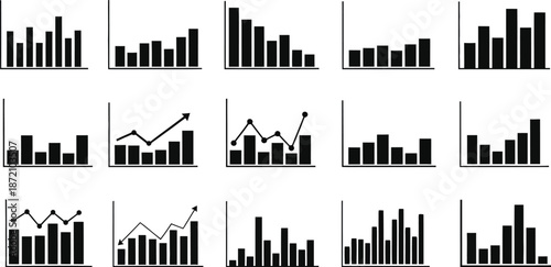 Collection of various bar and line graphs for data analysis and visualization