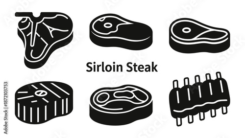 Meat Steaks Icon Set