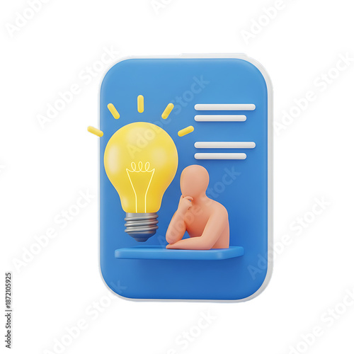 Idea generation and creative thinking concept isolated on transparent background	