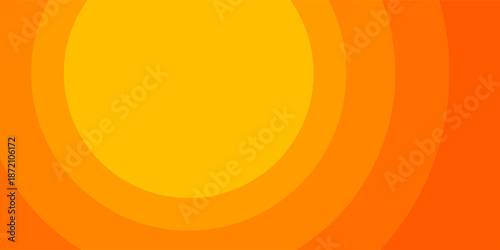 Bright vector background with concentric circles in yellow to orange gradient, radiating from the center like a sunburst for a warm, energetic, and eye-catching effect.