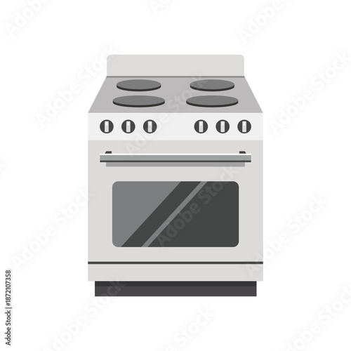 Modern kitchen stove oven flat design vector illustration suitable for cooking, baking, home kitchen