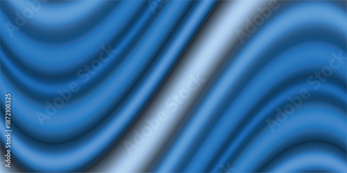 Vector illustration of gradient sea wave background. Blue abstract seamless pattern