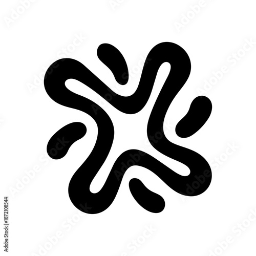 Abstract organic shape with flowing arms and textured surface, expressing creativity, movement, and natural energy in a freeform visual rhythm.