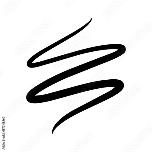 Flowing hand-drawn line forming a loose spiral, representing motion, creativity, intuition, and organic energy.