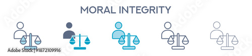 Moral Integrity Element For Design Graphic - Multi Styles. Vector Illustration Of Two Colored And Black. Multiple Icons Designs Can Be Used For Mobile, Ui, Web 