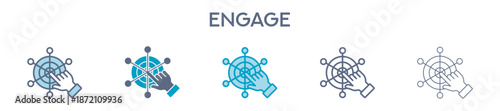 Engage Element For Design Graphic - Multi Styles. Vector Illustration Of Two Colored And Black. Multiple Icons Designs Can Be Used For Mobile, Ui, Web 