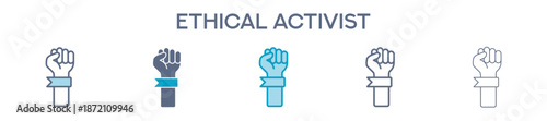 Ethical Activist Element For Design Graphic - Multi Styles. Vector Illustration Of Two Colored And Black. Multiple Icons Designs Can Be Used For Mobile, Ui, Web 