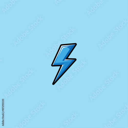Thunder sign logo icon flat vector design