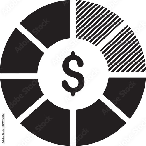 Minimalist dollar sign infographic element Vector