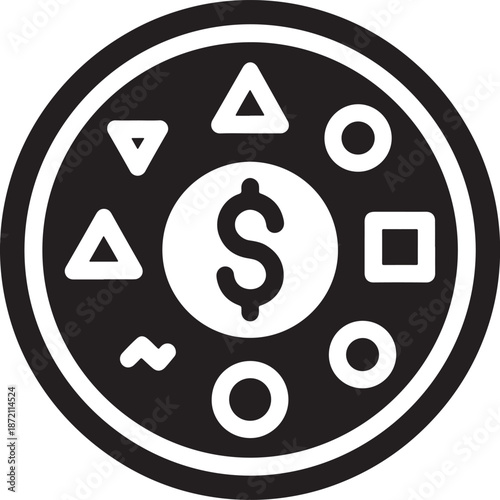 Minimalist cryptocurrency coin icon Vector