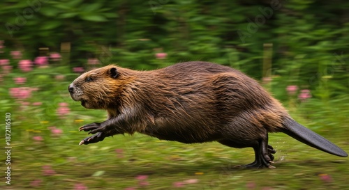 animal in action on the run pose