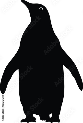 Elegant penguin silhouette, wildlife symbol on a simple design