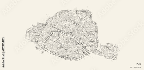 Vector map of Paris