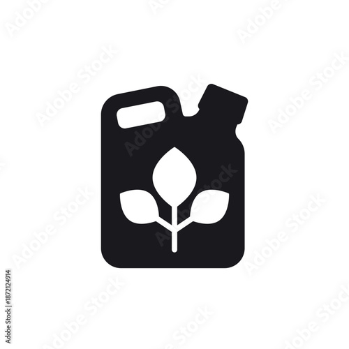 biofuel icon with canister, pictogram on white