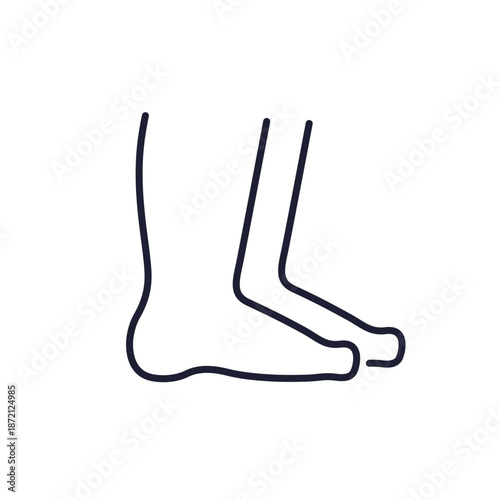 barefoot line icon with feet