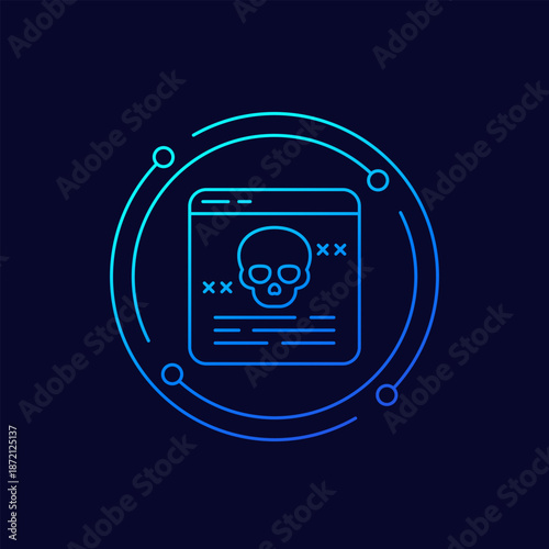 malware or virus icon, linear design