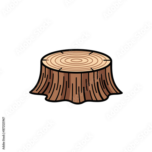 Cartoon Wood Tree Stump.