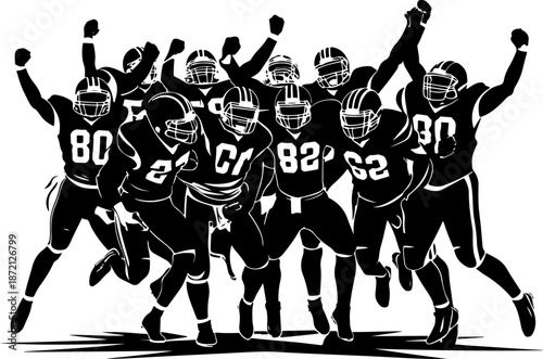 Dynamic American Football Players Action Vector Collection